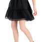 INC International Concepts Women's Clip Dot Tiered Halter Mini Dress Black Size Large