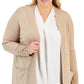 JM Collection Women's Button Sleeve Lurex Cardigan Yellow Size 3X
