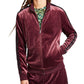 INC International Concepts Men's Velour Sweatshirt Track Jacket Red Size Small
