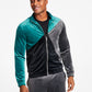 INC International Concepts Men's Regular Fit Pieced Colorblocked Velour Jacket Green Size Small
