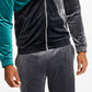 INC International Concepts Men's Regular Fit Pieced Colorblocked Velour Jacket Green Size Large