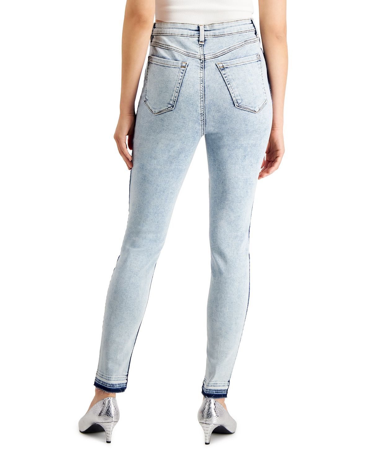 INC International Concepts Women's High Rise Ripped Skinny Jeans Blue Size 6