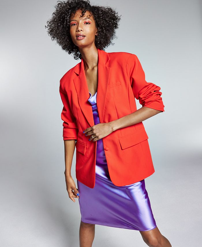 INC International Concepts Women's Oversized Blazer Red Size XXX-Large