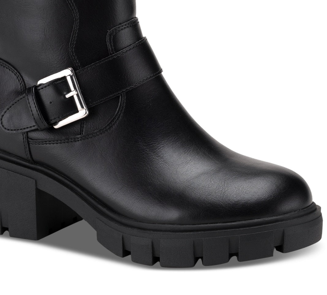 Sun + Stone Women's Lionell Moto Booties Black Size 7 M