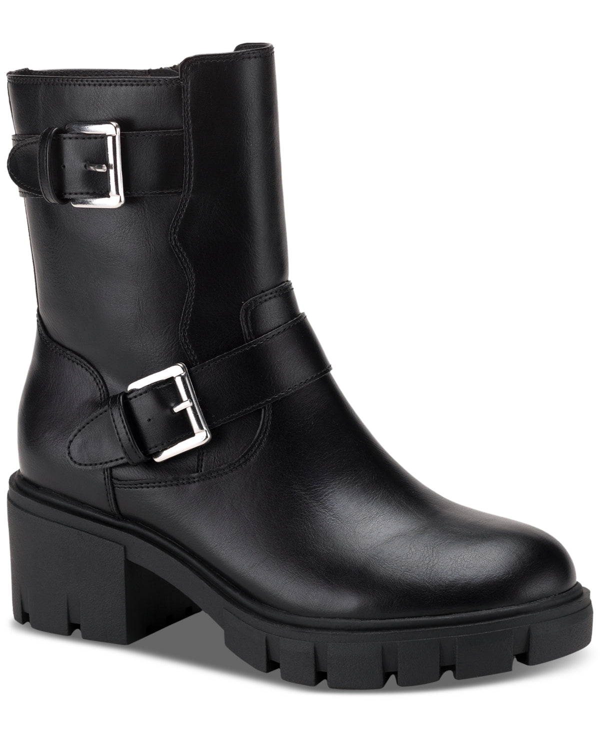 Sun + Stone Women's Lionell Moto Booties Black Size 7 M