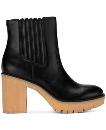 Sun + Stone Women's Lennii Lug Sole Booties Black Size 8 M
