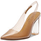 Wild Pair Women's Dharma Slingback Clear Vinyl Pumps Brown Size 11 M