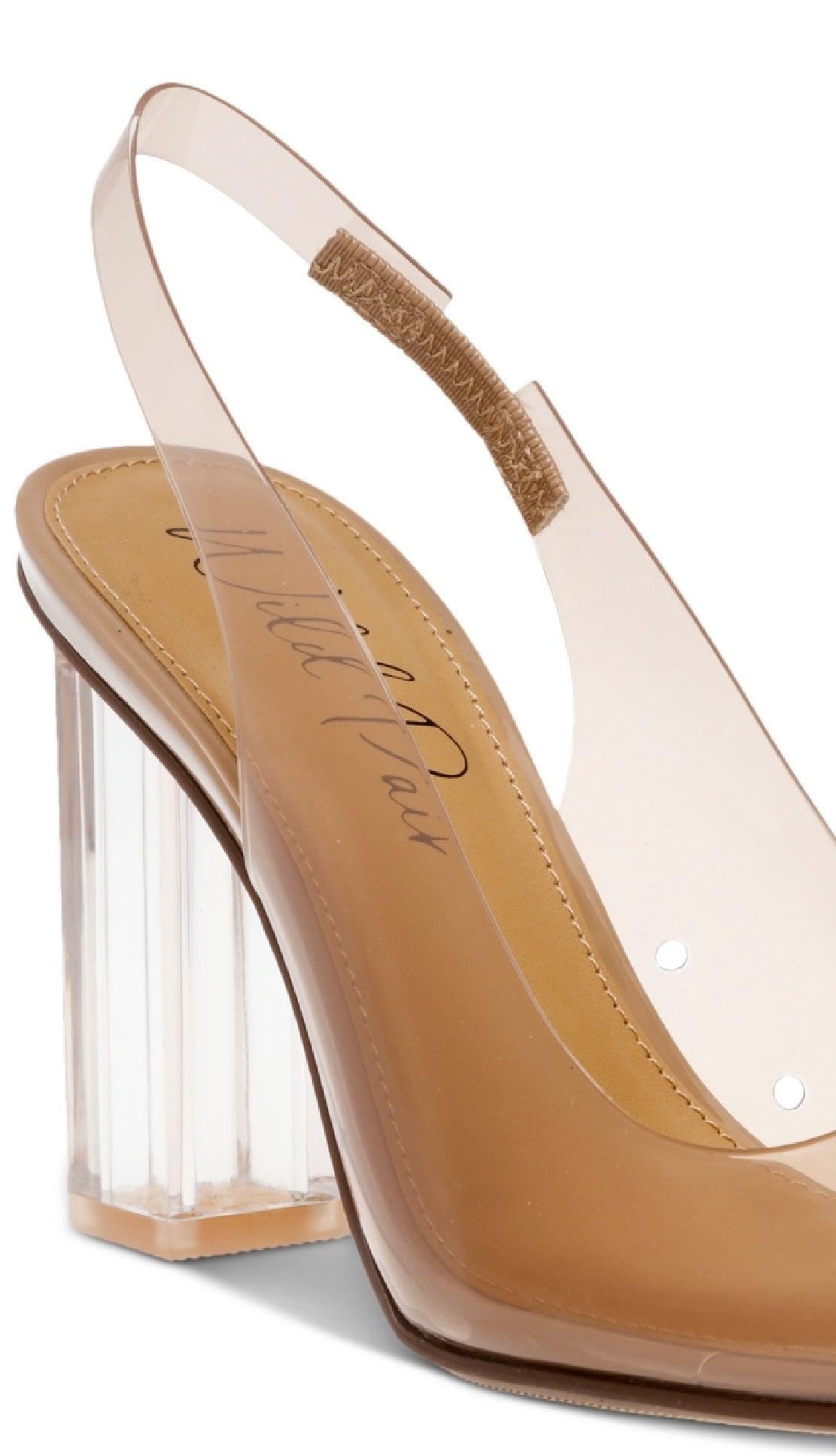 Wild Pair Women's Dharma Slingback Clear Vinyl Pumps Brown Size 11 M