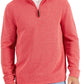 Club Room Men's Birdseye Quarter Zip Pullover Orange Size Medium