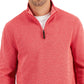 Club Room Men's Birdseye Quarter Zip Pullover Orange Size Medium