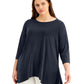 Alfani Women's Solid Swing Top Blue Size 2X
