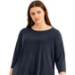 Alfani Women's Solid Swing Top Blue Size 2X