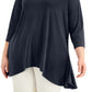 Alfani Women's Solid Swing Top Blue Size 2X