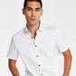 INC International Concepts Men's Tux Classic Fit Solid Button Down Shirt White Size Medium