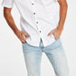INC International Concepts Men's Tux Classic Fit Solid Button Down Shirt White Size Medium