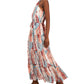INC International Concepts Women's Printed Halter Dress Blue Size Medium