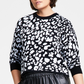 Bar III Women's Cheetah Jacquard Sweater Black Size Large