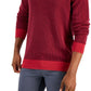 Club Room Men's Two Tone Crewneck Sweater Red Size X-Large