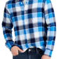Club Room Men's Regular Fit Plaid Flannel Shirt Blue Size XX-Large
