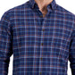 Club Room Men's Regula Fit Brushed Plaid Shirt Blue Size Medium