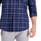 Club Room Men's Regula Fit Brushed Plaid Shirt Blue Size Medium