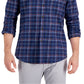 Club Room Men's Regular Fit Brushed Plaid Shirt Blue Size XX-Large