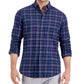 Club Room Men's Regular Fit Brushed Plaid Shirt Blue Size XX-Large