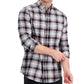 Club Room Men's Regular Fit Brushed Plaid Shirt Black Size Large