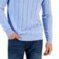 Club Room Men's Drop Needle V Neck Cotton Sweater Blue Size Small