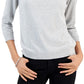 Charter Club Women's Embellished Puff Sleeve Sweater Gray Size Medium