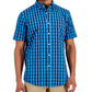 Club Room Men's Short Sleeve Plaid Shirt Blue Size XXX-Large