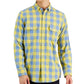 Club Room Men's Tac Plaid Double Faced Woven Long Sleeve Shirt Yellow Size Medium