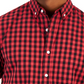 Club Room Men's Grant Classic Fit Check Button Down Poplin Shirt Red Size Medium