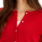 Karen Scott Women's Pearlized Button Crewneck Cardigan Red Size Medium