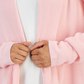 Karen Scott Women's Shawl Collar Long Cardigan Pink Size X-Small