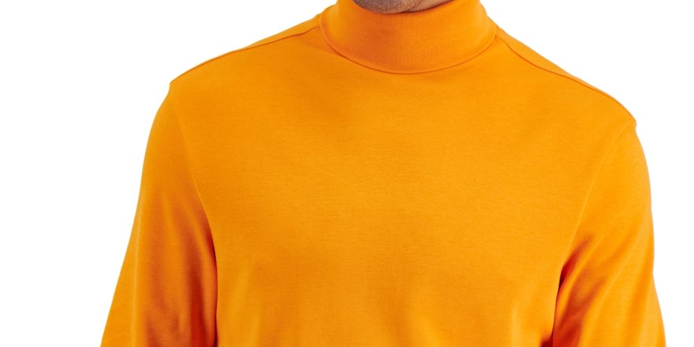 Club Room Men's Solid Turtleneck Shirt Orange Size Large