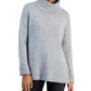 Style & Co Women's Ribbed Trim Turtleneck Sweater Gray Size Medium