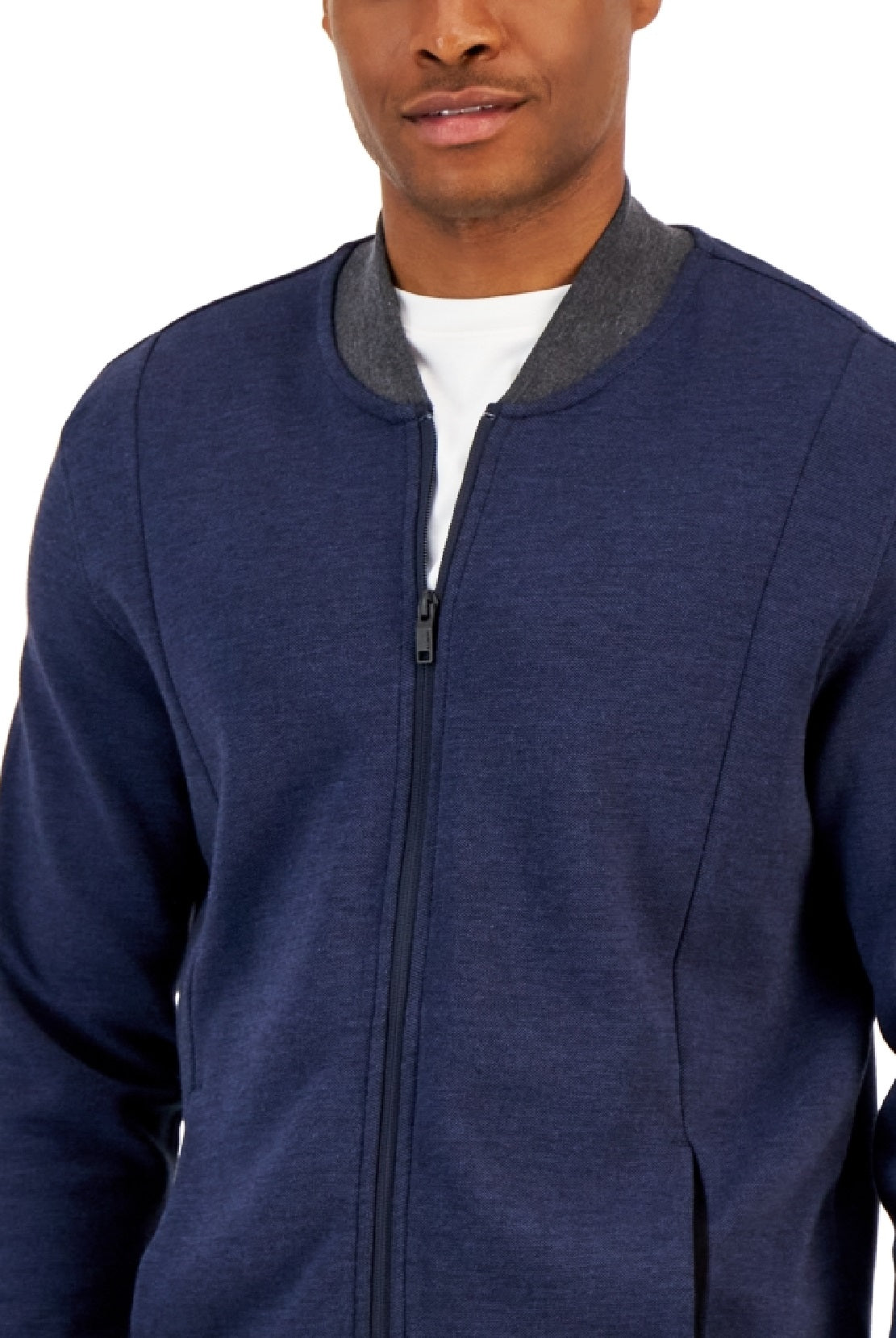 Alfani Men's Zip Front Sweater Jacket Blue Size X-Large