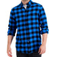 Club Room Men's Regular Fit Plaid Flannel Shirt Blue Size Small