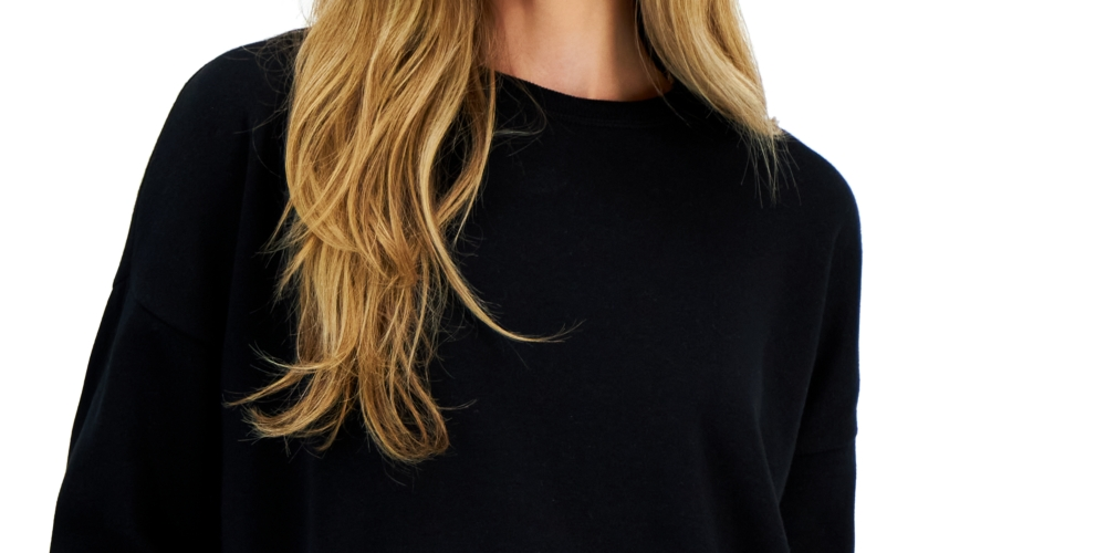 ID Ideology Women's Fleece Crewneck Sweatshirt Black Size Large