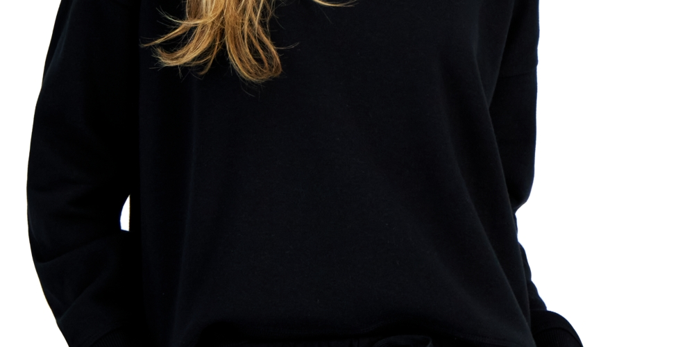 ID Ideology Women's Fleece Crewneck Sweatshirt Black Size Large