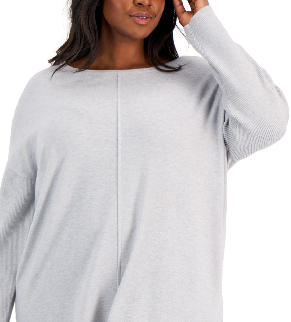 Style & Co Women's Front Seam Tunic Sweater Gray Size 2X