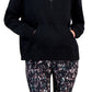 ID Ideology Women's Relaxed Colorblocked Zip Sweatshirt Pullover Black Size 2XL