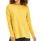 Style & Co Women's Seam Front Tunic Sweater Yellow Size Large