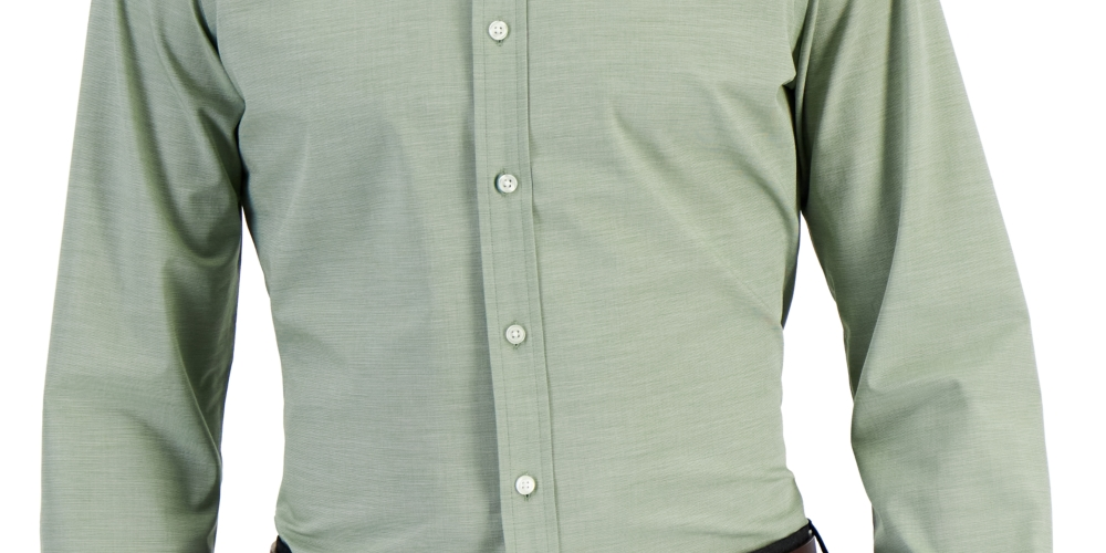 Club Room Men's Slim Fit 4 Way Stretch Solid Dress Shirt Green Size XX-Large