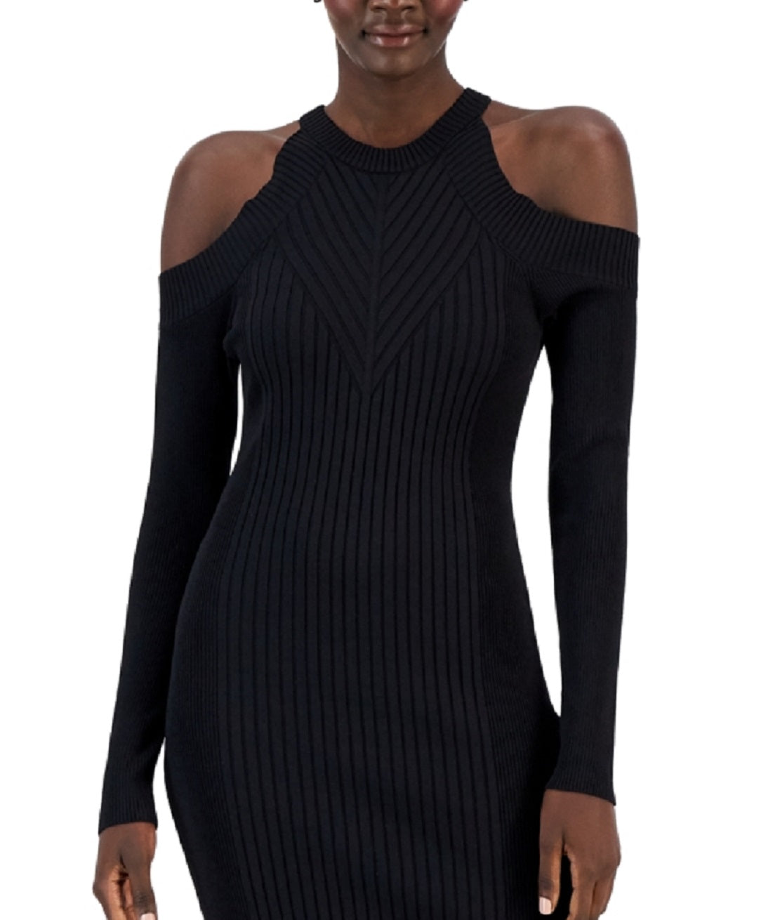 INC International Concepts Women's Ribbed Bodycon Dress Black Size X-Small