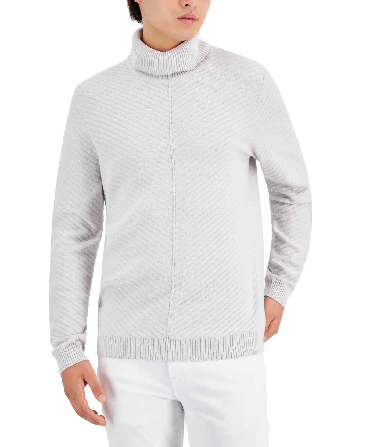 INC International Concepts Men's Axel Turtleneck Sweater Gray Size Small