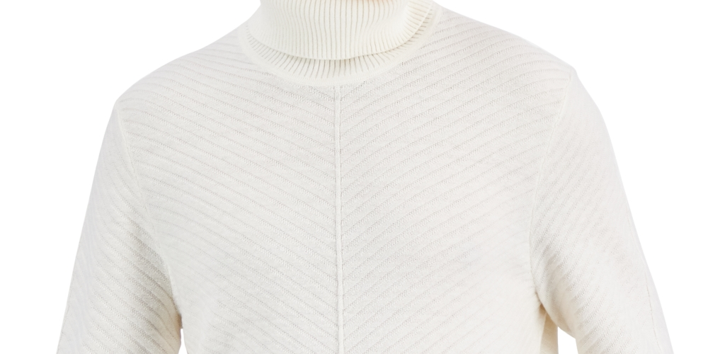 INC International Concepts Men's Axel Turtleneck Sweater White Size Large