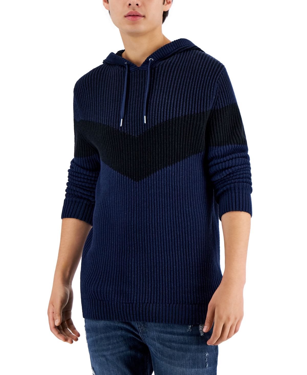 INC International Concepts Men's Colorblocked Hoodie Sweater Blue Size X-Large