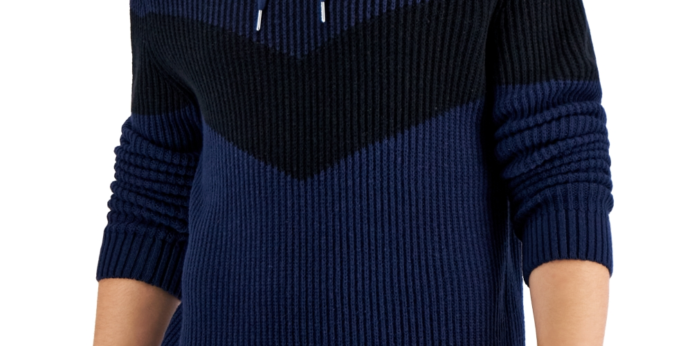INC International Concepts Men's Colorblocked Hoodie Sweater Blue Size X-Large